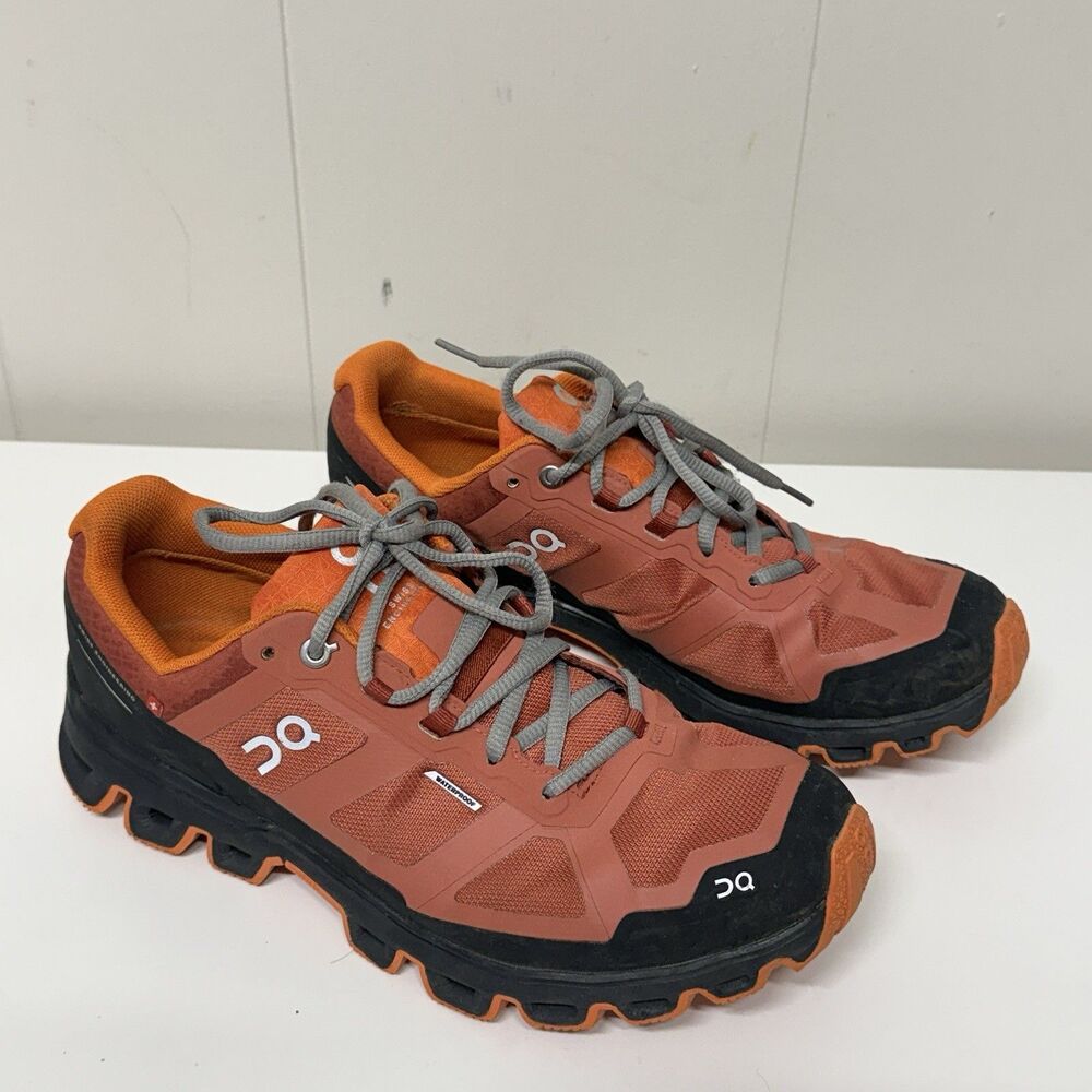 On Running Cloudventure Waterproof Trail Running Shoe Rust Orange Men' 9 GUC*